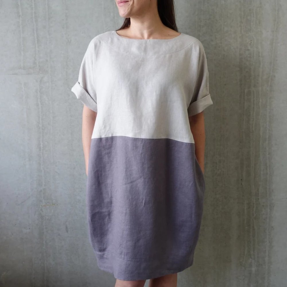 Eme Dress - Sizes 12, 14, 16 - Pull on Dress PDF sewing pattern for printing at